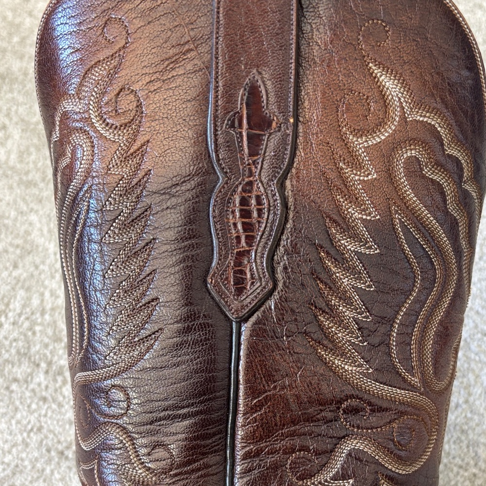 Custom Men's Brown Leather Western Boots - Picture 4 of 10